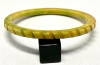 BS52 slash carved marbled yellow green bakelite spacer bangle